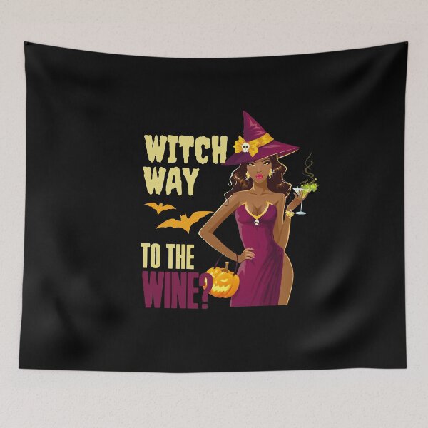 Item preview, Witch way to the wine? Funny Halloween wine drinking witch design. designed and sold by HROC.