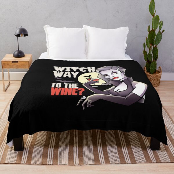 Item preview,  Witch way to the wine? Funny Halloween wine drinking witch design. designed and sold by HROC.