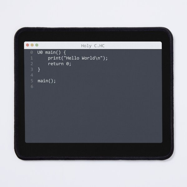 Item preview, . Holy C language Hello World program sample in editor window designed and sold by IuriiVlasenko.