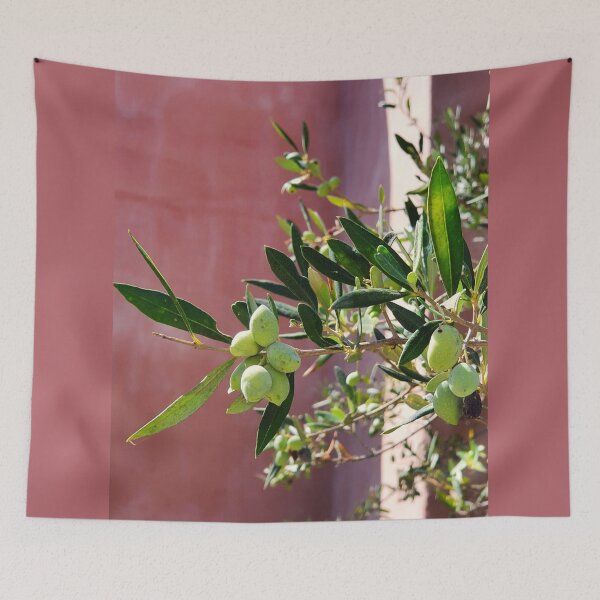 Item preview, Olive tree branch against the red wall Crete collection designed and sold by orangerinka.