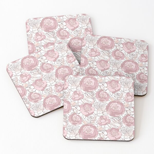 Item preview, Vintage Cottagecore Pink and Line Roses designed and sold by REApparelCo.