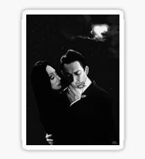 Gomez and Morticia Addams Sticker
