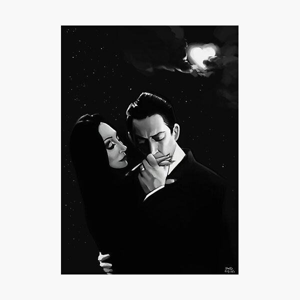 Gomez and Morticia Addams Photographic Print