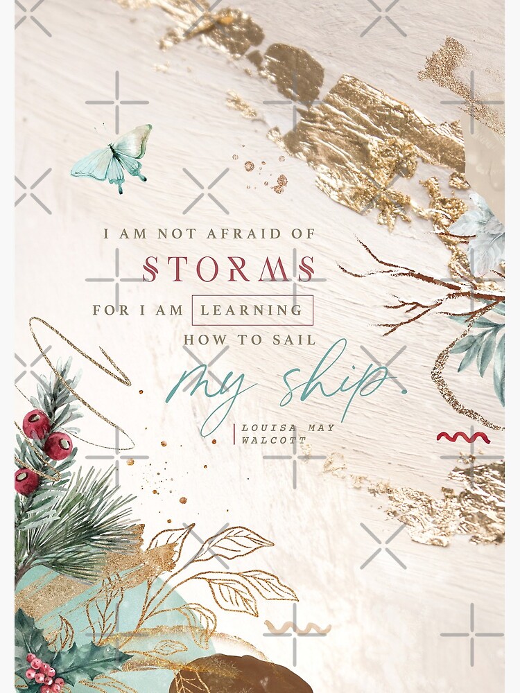 Artwork view, I am not afraid of storms - Little Women designed and sold by Stella Bookish Art