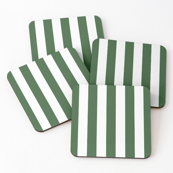 Aperçu de l'œuvre RAYURES verticales VERT PIN moyen et BLANC créée et vendue par RachelMacht.