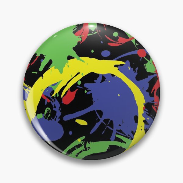 Item preview, Paint Splatter Pattern in Red, Yellow, Blue and Green on Black designed and sold by Karen McFarland.
