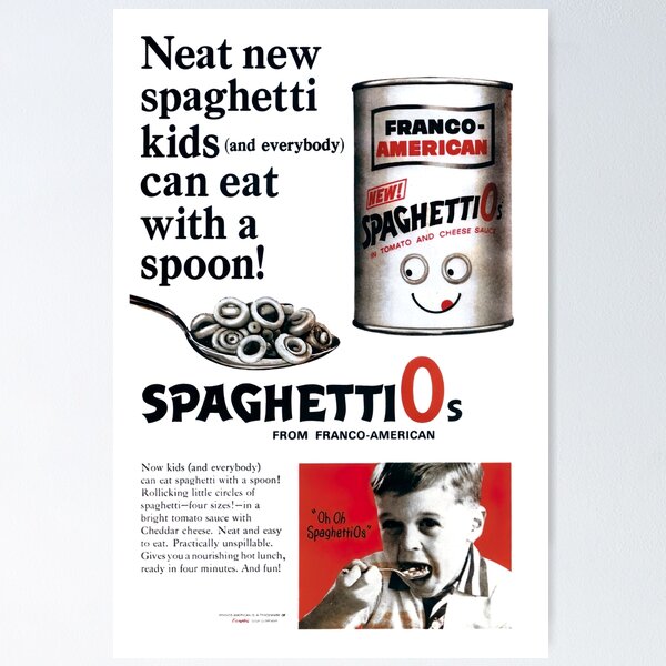 Item preview, SPAGHETTI O'S - ADVERT designed and sold by ThrowbackAds.