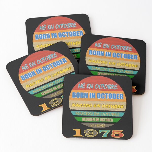 Item preview, Born In October 1975 Many Languages - Birthday Month designed and sold by artfulnotebook.