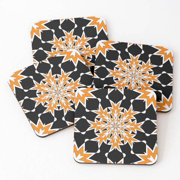 Item preview, Bizarre Geometric Orange Black and White Kaleidoscope designed and sold by taiche.