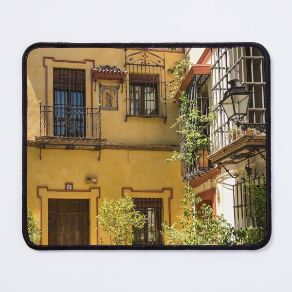 Item preview, Gallivanting Around Seville is Pure Charm - Andalusian Houses in White and Cyber Yellow designed and sold by Georgia Mizuleva.