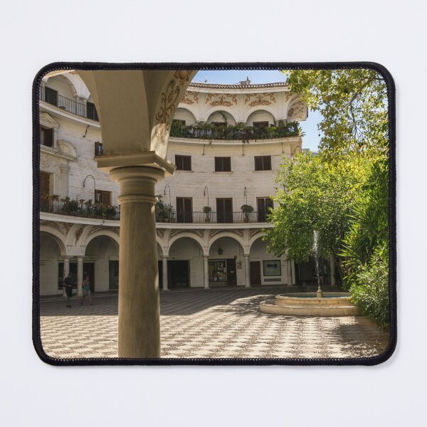 Item preview, Gallivanting Around Seville is Pure Charm - Alluring Checkerboard Courtyard designed and sold by Georgia Mizuleva.