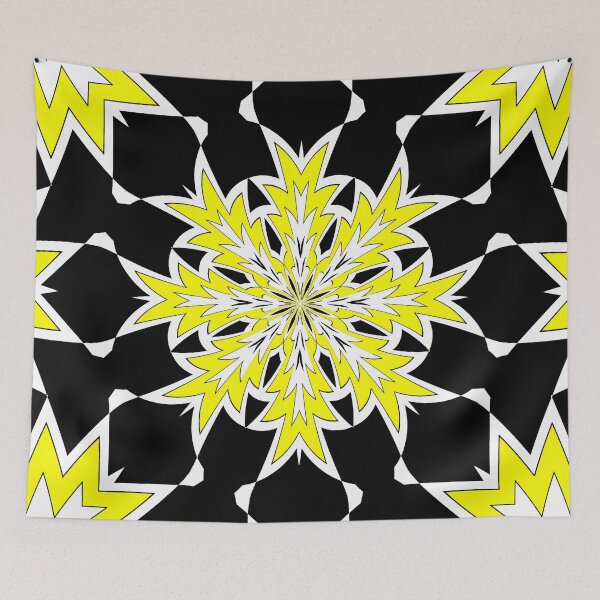 Item preview, Bizarre Geometric Yellow Black and White Kaleidoscope designed and sold by taiche.