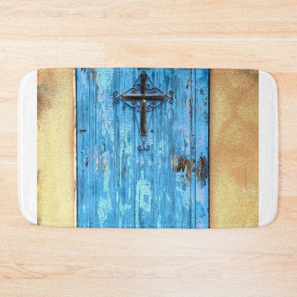 Item preview, Mesilla Blue Door with Iron Cross designed and sold by William E Lopez.