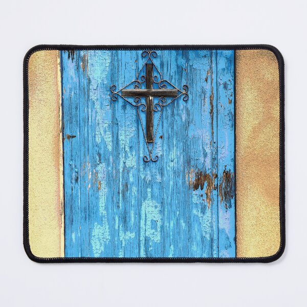 Item preview, Mesilla Blue Door with Iron Cross designed and sold by William E Lopez.