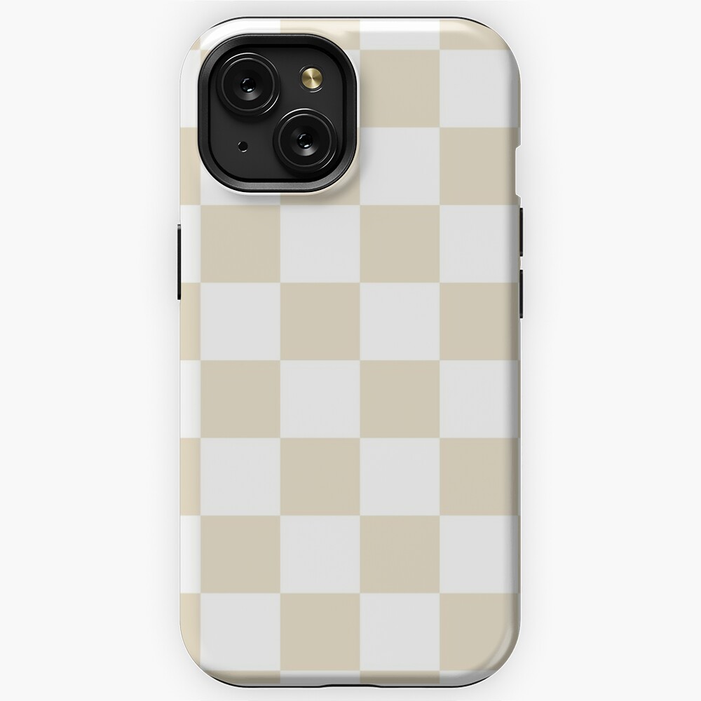 Brown, Beige: Checkered Pattern iPhone Case by Jared S Davies