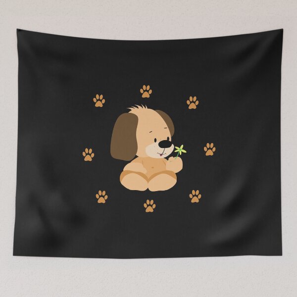 Item preview, Puppy with flower and footprints designed and sold by Laura Greco.