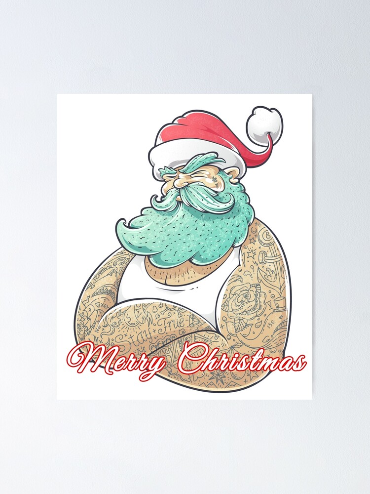 Hard Core Tattooed Santa Claus Christmas