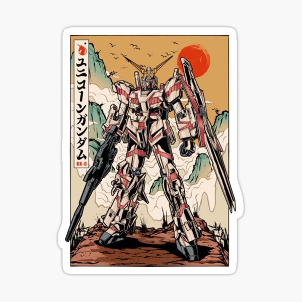 Vista previa del artículo con la obra «Camiseta Gundam Unicornio Gundam Estilo Chino», diseñado y vendido por shopphuthe.