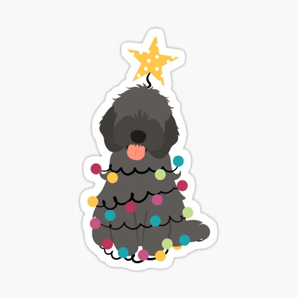 Item preview, Black Cockapoo Cavapoo Cavoodle Christmas Tree designed and sold by Lulupainting.
