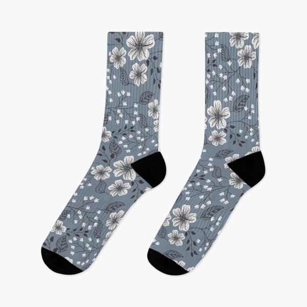 Item preview, Slate gray floral designed and sold by AllPrintsAndArt.