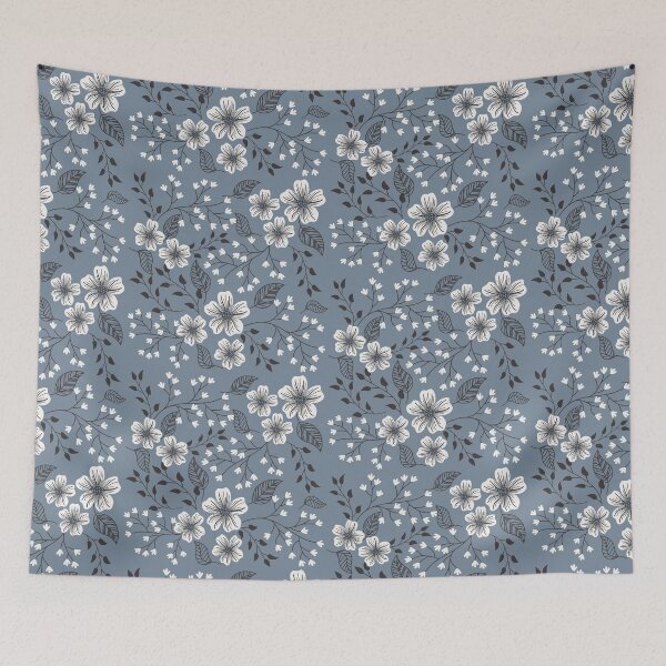 Item preview, Slate gray floral designed and sold by AllPrintsAndArt.