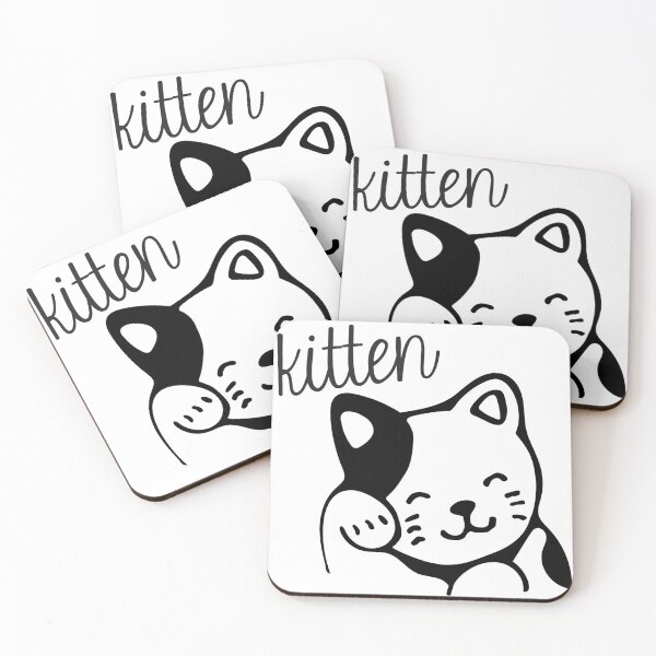 Item preview, Kitten Grooming Cat Black and White designed and sold by babyjoonie.