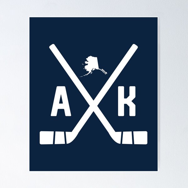 Item preview, Vintage Alaska Ice Hockey Sticks State Outline designed and sold by toutwearapparel.