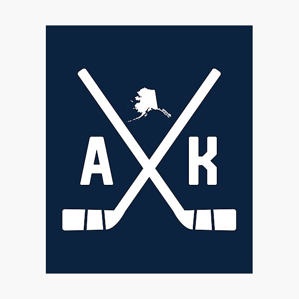 Item preview, Vintage Alaska Ice Hockey Sticks State Outline designed and sold by toutwearapparel.