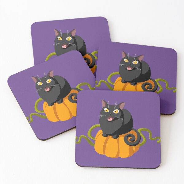 Item preview, halloween black cat on pumpkin designed and sold by DiviaDesigns.