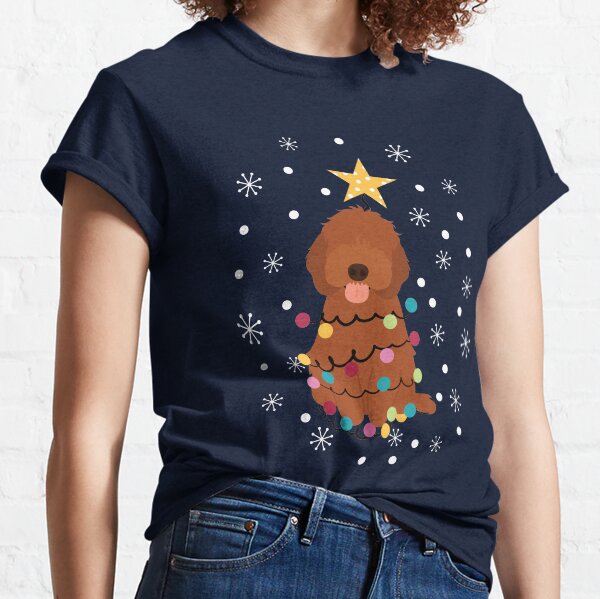 Item preview, Ruby Red Cockapoo Cavapoo Cavoodle Christmas Tree designed and sold by Lulupainting.