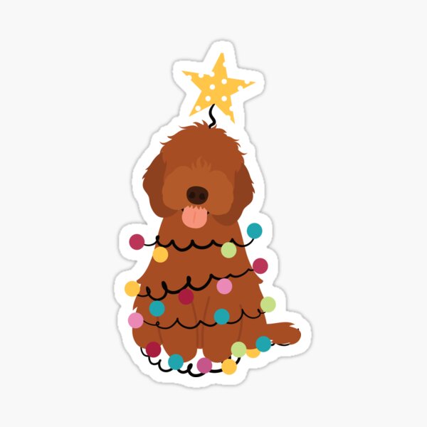 Item preview, Ruby Red Cockapoo Cavapoo Cavoodle Christmas Tree designed and sold by Lulupainting.