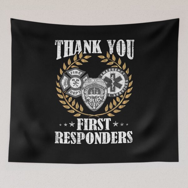 Item preview, Thank You First Responders Patriotic EMT Police Firefighter designed and sold by Dressed For  Duty.