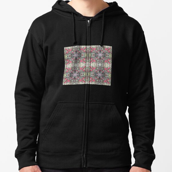 Holly Berry Photo 806 Frieze Fractal Zipped Hoodie