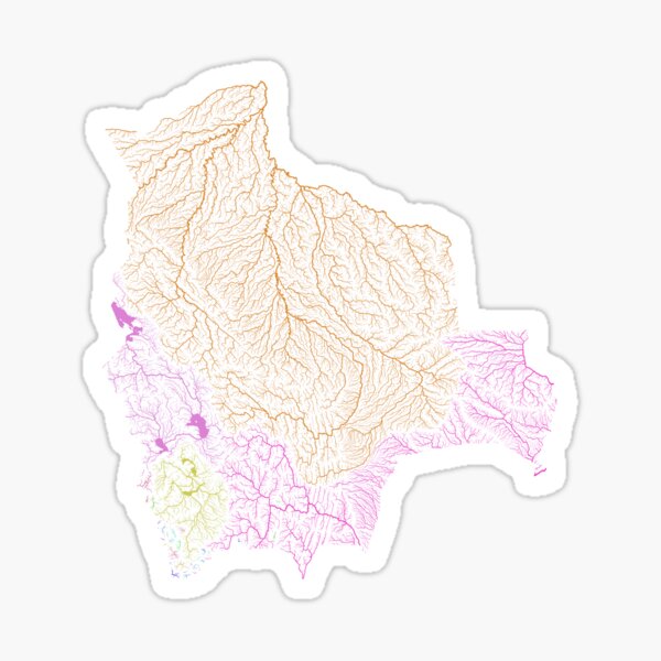 Bolivia River Basin Map In Rainbow Colours With White Background   St,small,507x507 Pad,600x600,f8f8f8 