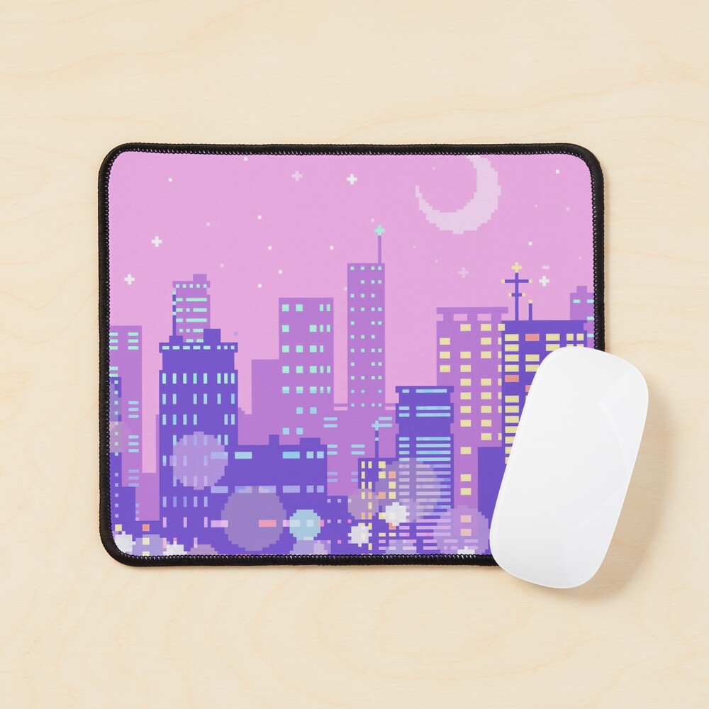  Anime Neon Mouse Pad Purple City Gaming Desk Big Cute