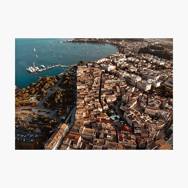 Corfu Greece - Old town from above Photographic Print