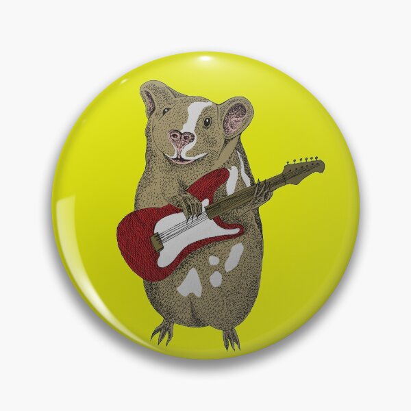 G is for Guinea Pig playing Guitar Pin