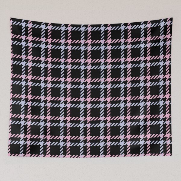 Item preview, Black Check Square with a Hint of Pink and Blue Pattern designed and sold by Moyanana.