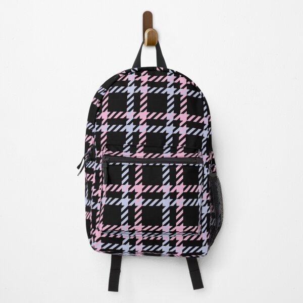 Item preview, Black Check Square with a Hint of Pink and Blue Pattern designed and sold by Moyanana.
