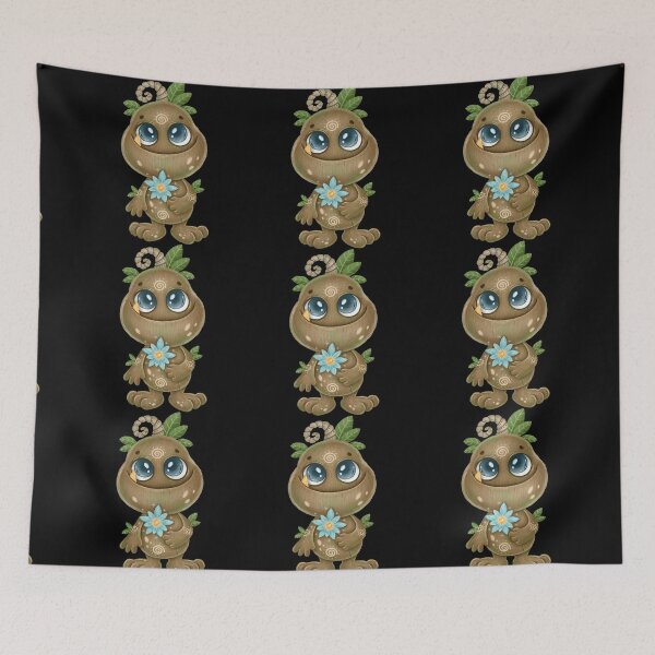 Item preview, Minimal Aesthetic Cute Kawaii Plant Monster Holding Flower In His Hand-Cute Boho Little Plant Monster designed and sold by Red-ElYoubi.
