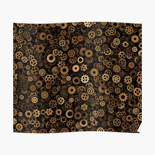 Steampunk cogwheels Poster