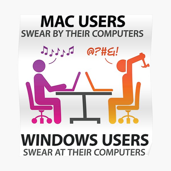 Mac users swear by their computers Poster