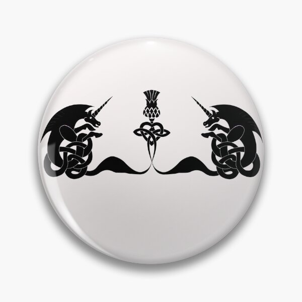 Item preview, Celtic unicorns and thistle silhouette designed and sold by KyttsyKrafts.