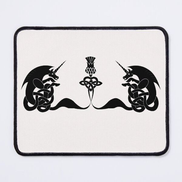 Item preview, Celtic unicorns and thistle silhouette designed and sold by KyttsyKrafts.