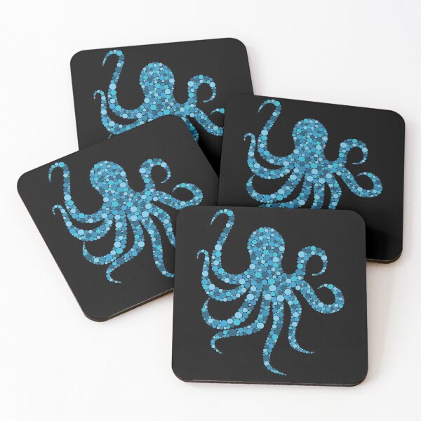 Item preview, Octopus outline from blue dots designed and sold by ClumsyCat.