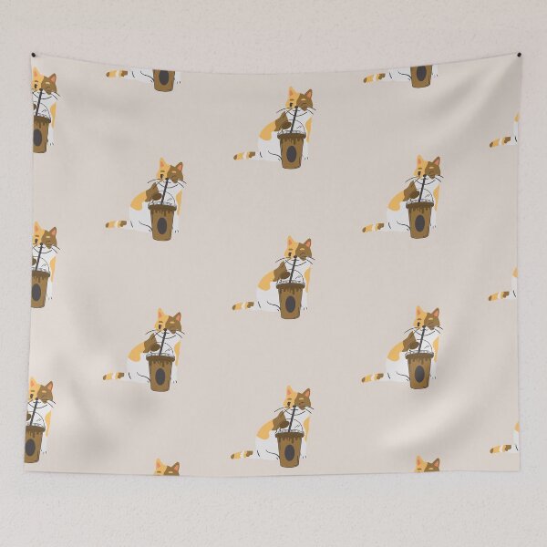 Item preview, Aesthetic cat drinking boba designed and sold by arndesign.
