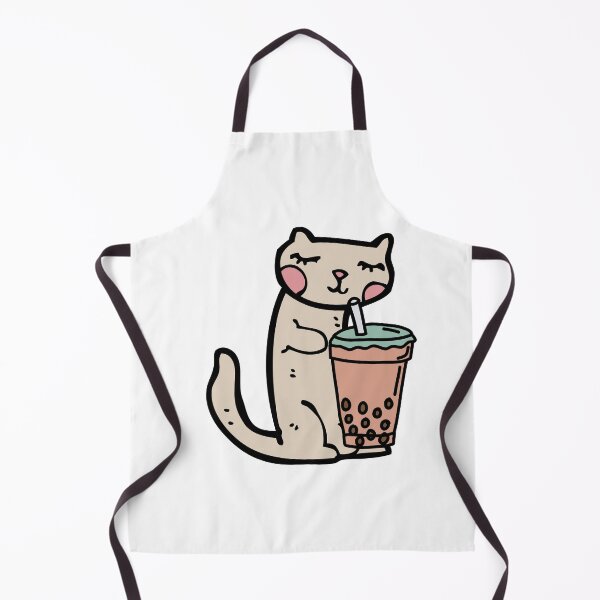 Item preview, Aesthetic cat drinking boba designed and sold by arndesign.