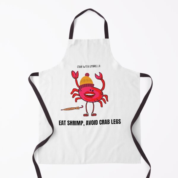 Item preview, CUTE FUNNY CARTOON RED CRAB WITH UMBRELLA TEXT #1 (WHITE/TRANSPARENT BACKGROUND) designed and sold by EllieMonroe.