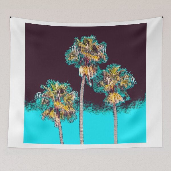 Item preview, Palm Tree Three blue l designed and sold by Shawa Shop.