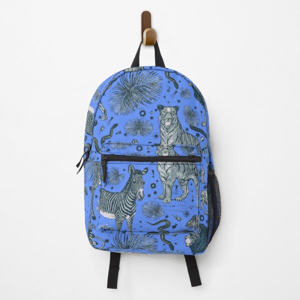 Item preview, Blue Exotic Jungle Print Palm Leaves designed and sold by PrintyBazaar.
